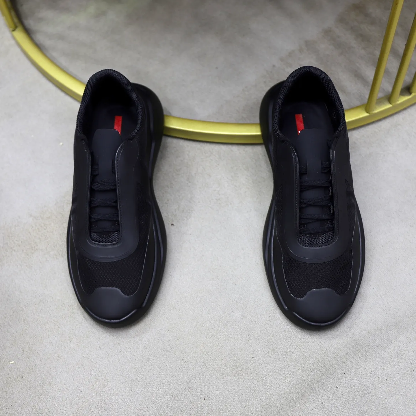 Men's Shoes 💰760💰 PRADA America's Cup Recycled Nylon and Bike Fabric Sneakers Practical and innovative, these regenerated nylon sneakers are modern, with lightweight soles and minimalist details. The upper is decorated with temperature-locking adhesive tape, screen-printed ADA logo, nylon loop shoelaces, T sole, made of ultra-light foam rubber filling material, rubber pattern texture, sole height: 40 mm, removable fabric-covered insole, Size 39-44